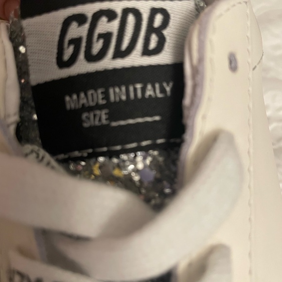 Golden Goose Silver and White Distressed Sneakers - Picture 3 of 6